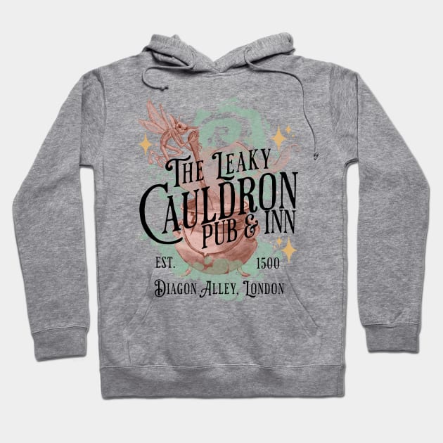 The Leaky Cauldron Pub and Inn Magical Drinks Design Hoodie by Joaddo